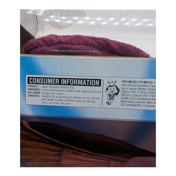 Vintage Barbie Happy Holidays Special Edition Doll Purple Eyes 1996 Mattel 15646 - Picture 4 of 16